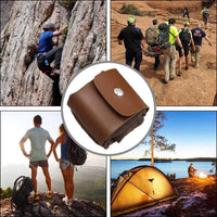 Collapsible Waxed Canvas Foraging Pouch with Leather Loop – 1+1 FREE