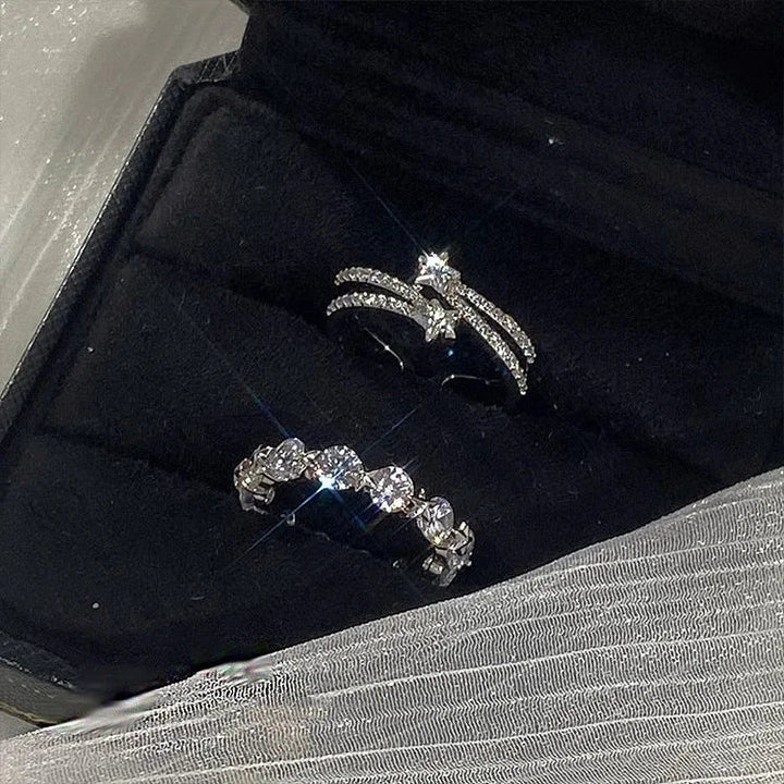 Astrid Double-Layered Star Ring Set-Set-State of Style