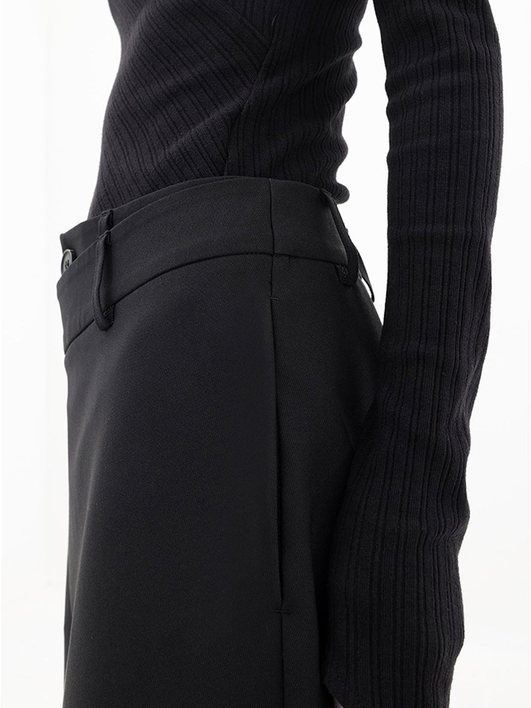 Asymmetric Comfort Pants - Livia-Black-S (36)-State of Style