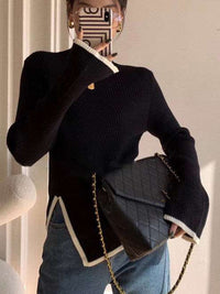 Asymmetric Sweater for Women – Trendy & Unique Design-Black-S-State of Style