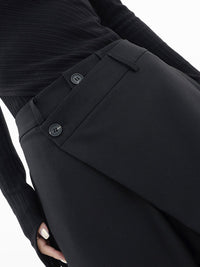 Asymmetrical Comfort Trousers - Livia-Black-S (36)-State of Style