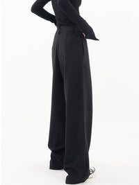Asymmetrical Wide Women's Trousers with Double Button – Noa-Black-XS-State of Style