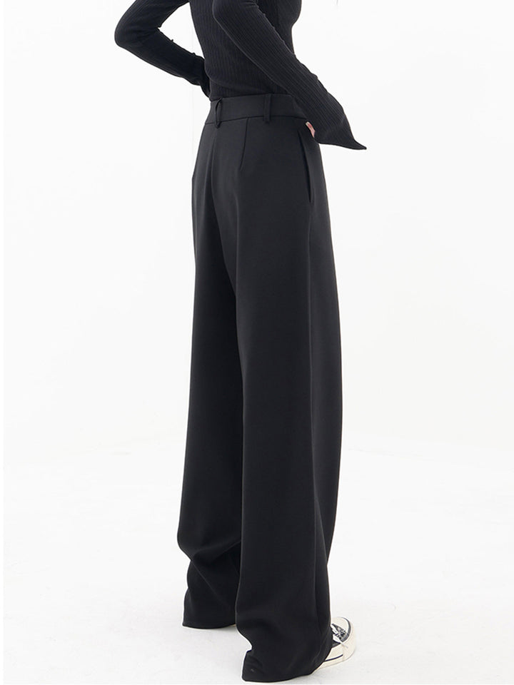 Asymmetrical Wide Women's Trousers with Double Button – Noa-Black-XS-State of Style