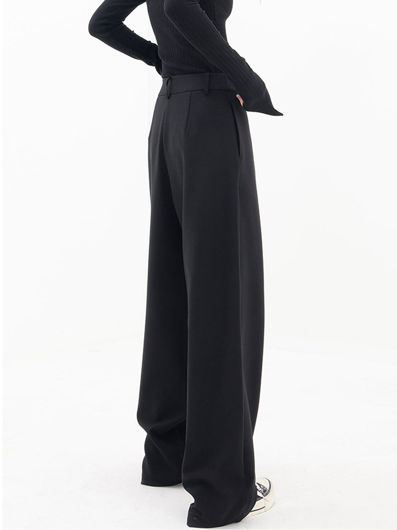 Asymmetrical Wide Women's Trousers with Double Button – Noa-Black-XS-State of Style