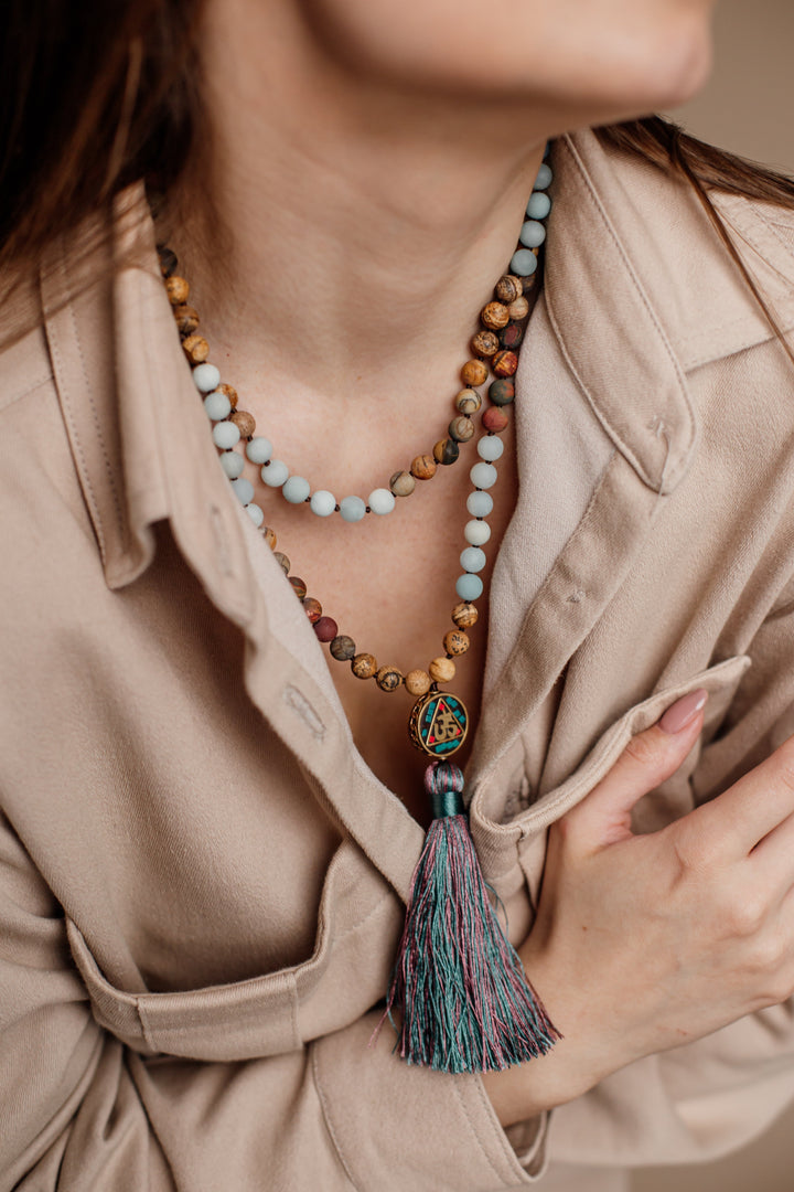 Aum Mala Bead Necklace - Anaya-State of Style