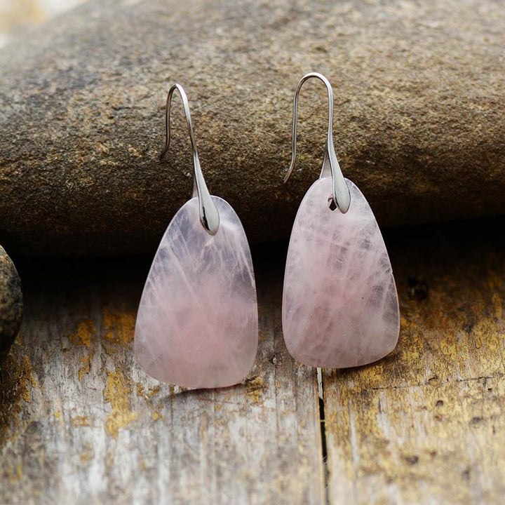 Aura Rose Quartz Protection Earrings - Ameline-State of Style