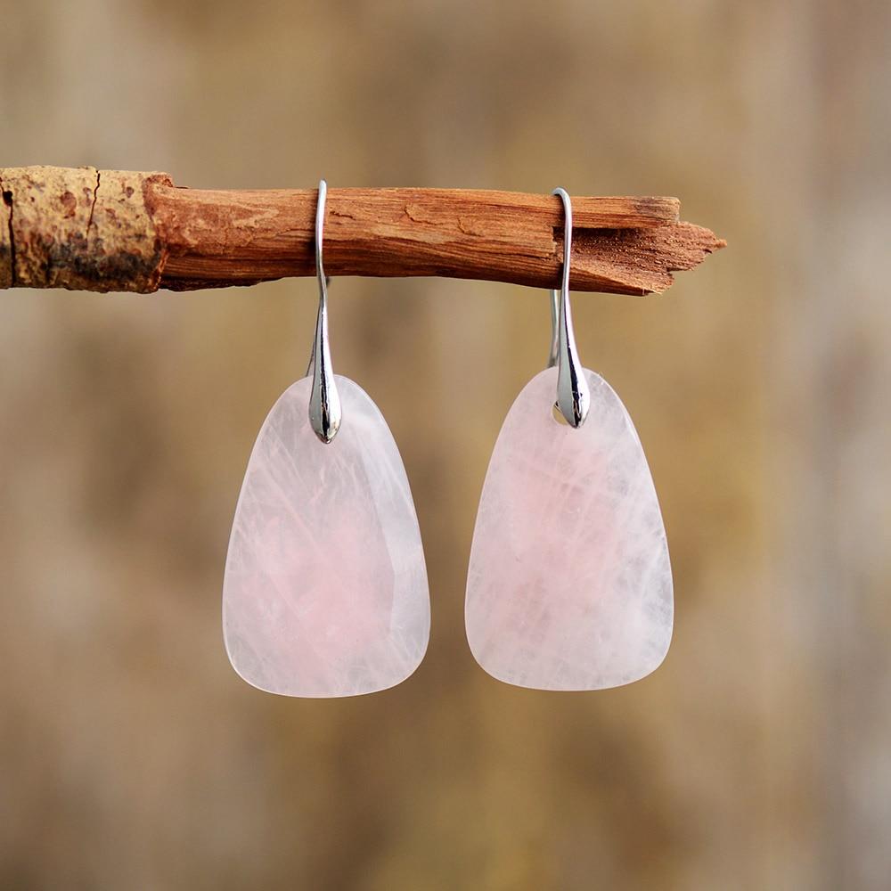 Aura Rose Quartz Protection Earrings - Ameline-State of Style