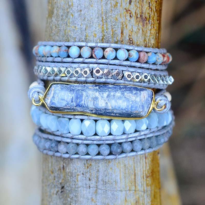 Aurina Healing Blue Topaz Wrap Bracelet-State of Style