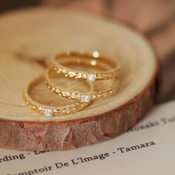 Aurora Gold-Plated Sterling Silver Zirconia Ring-5-State of Style