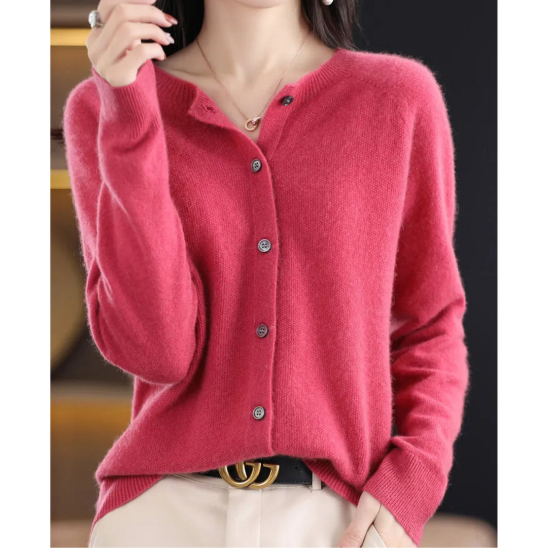Aurora Luxe Women's Cardigan-Dark Pink-S-State of Style
