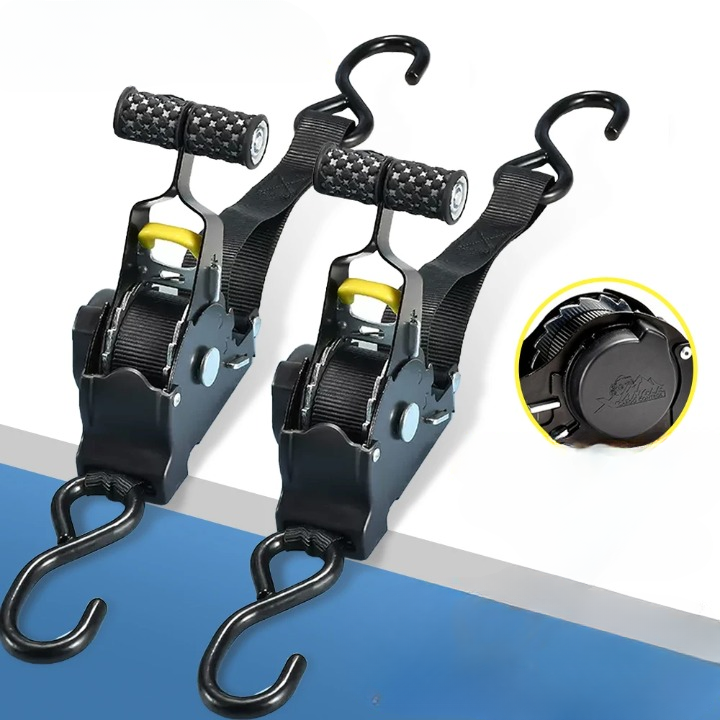 Heavy-Duty Auto Retractable Ratchet Straps for Secure Cargo