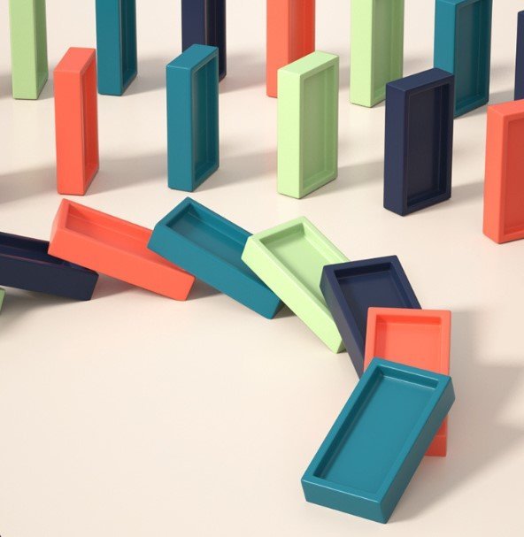 Automatic Domino Train Set - AutoDomino-Blue-60 Pieces-State of Style