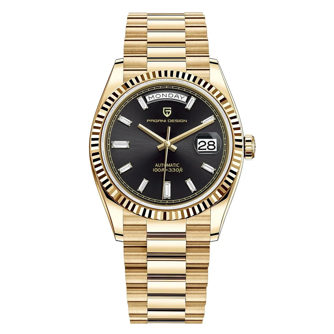 Automatic Luxury Men's Watch - Dominus-Gold Black-State of Style