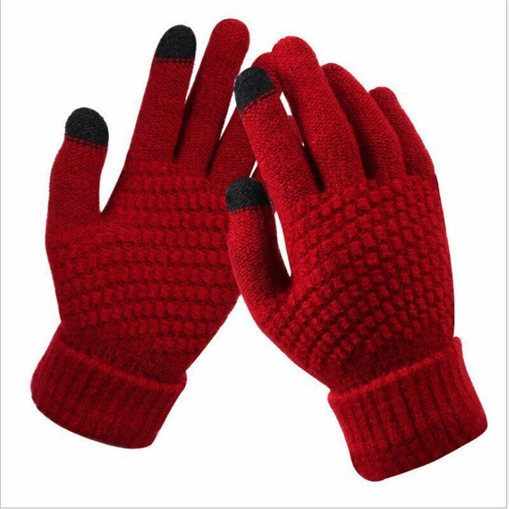 Ava Knit Gloves | Stylish and Functional Winter Warmth-Red-State of Style