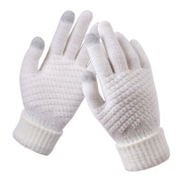 Ava Knit Gloves | Stylish and Functional Winter Warmth-White-State of Style