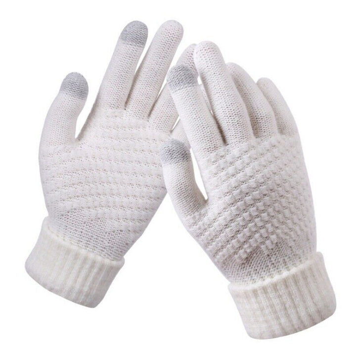 Ava Knit Gloves | Stylish and Functional Winter Warmth-White-State of Style
