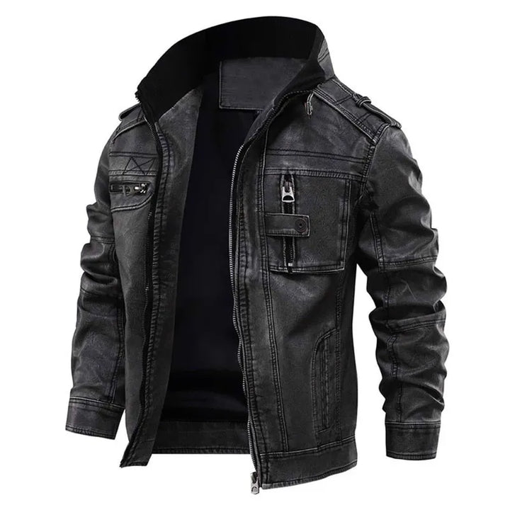 Avan - Stylish Leather Jacket for Men-S-State of Style