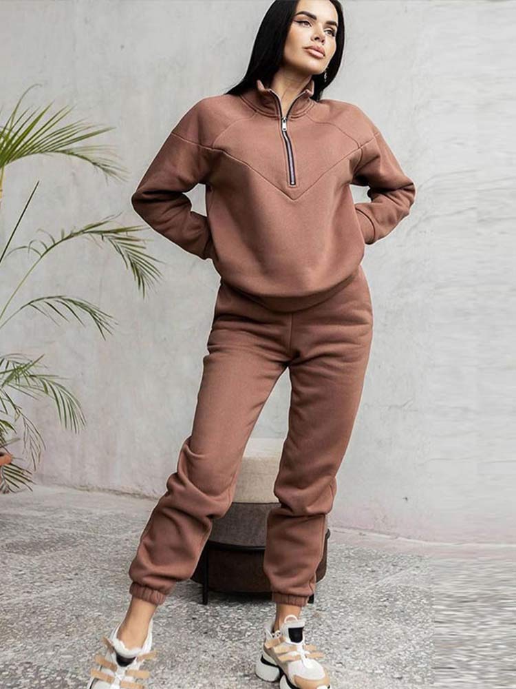 AvasPakje | Women's Tracksuit-Brown-S-State of Style