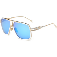 Aviator Sunglasses for Men – Jimmy-Gold and mirrored blue lens-State of Style