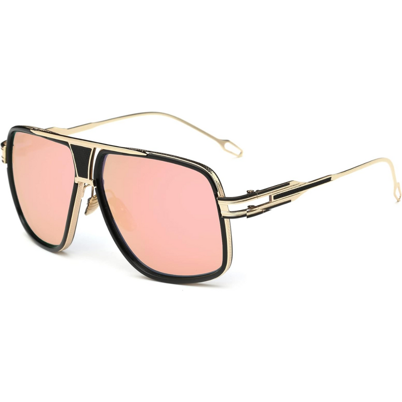 Aviator Sunglasses for Men – Jimmy-Gold and mirrored pink lens-State of Style