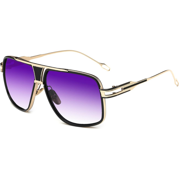Aviator Sunglasses for Men – Jimmy-Gold & gradient purple lens-State of Style