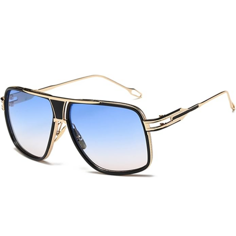 Aviator Sunglasses for Men – Jimmy-Golden and gradient blue lens-State of Style
