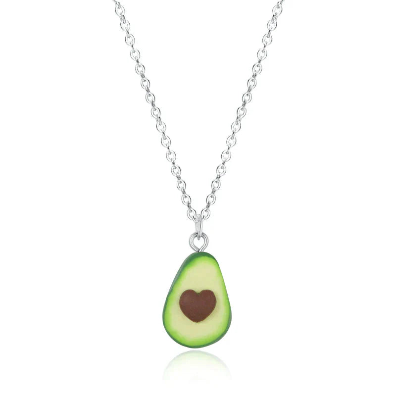 Avocado Heart Necklace | Sterling Silver Pendant | Cute Charm Jewellery-State of Style