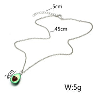 Avocado Heart Necklace | Sterling Silver Pendant | Cute Charm Jewellery-State of Style