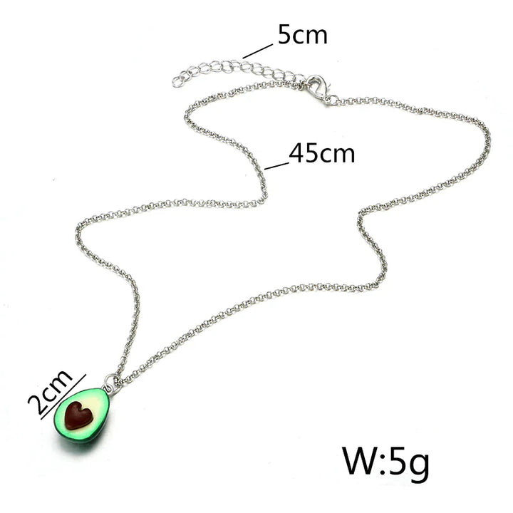 Avocado Heart Necklace | Sterling Silver Pendant | Cute Charm Jewellery-State of Style