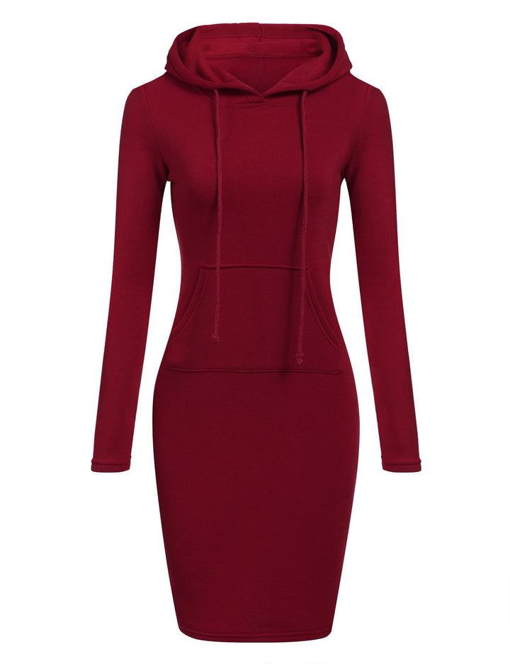 AyasDress I Hooded Sweatshirt Dress | Comfortable & Stylish-Wine Red-S-State of Style