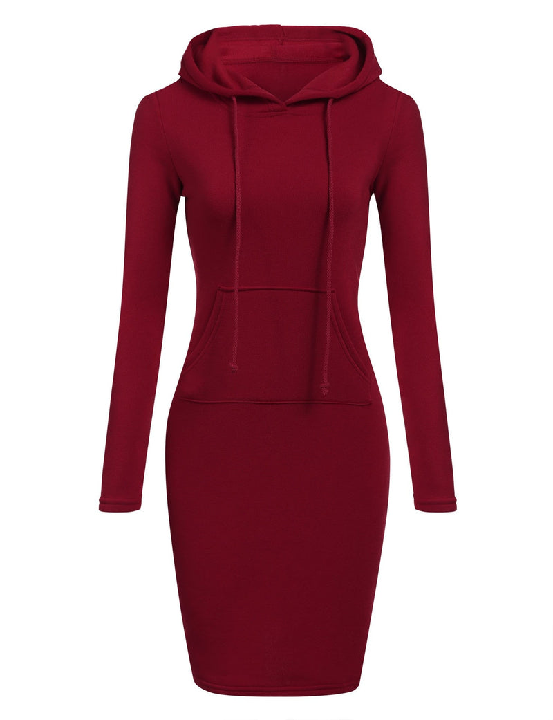 AyasDress I Hooded Sweatshirt Dress | Comfortable & Stylish-Wine Red-S-State of Style
