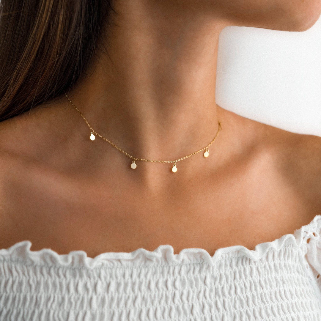 Aylin Necklace with Small Circles-Gold-State of Style
