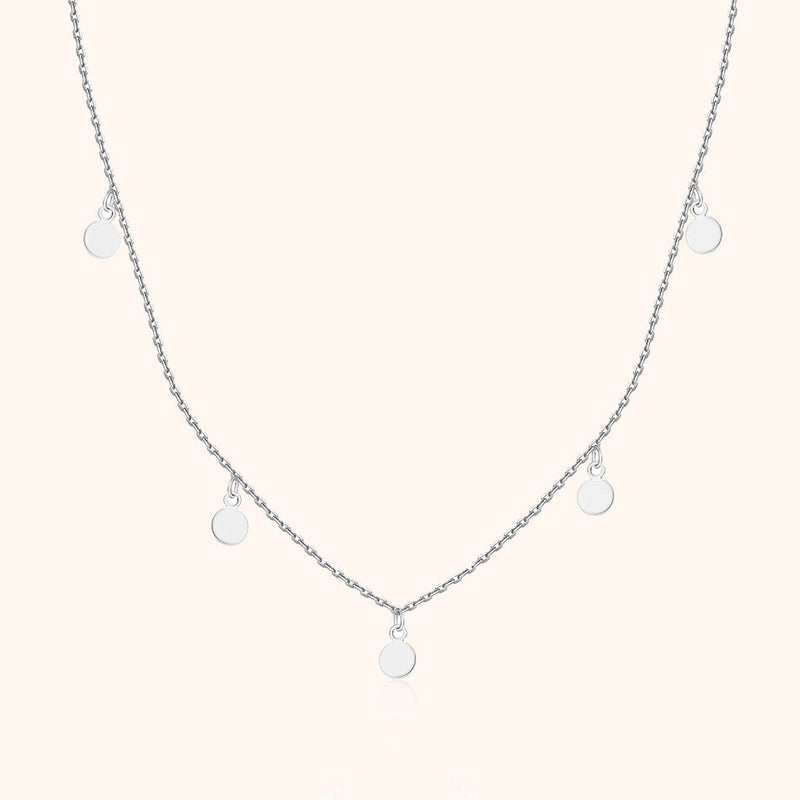 Aylin Necklace with Small Circles-Silver-State of Style