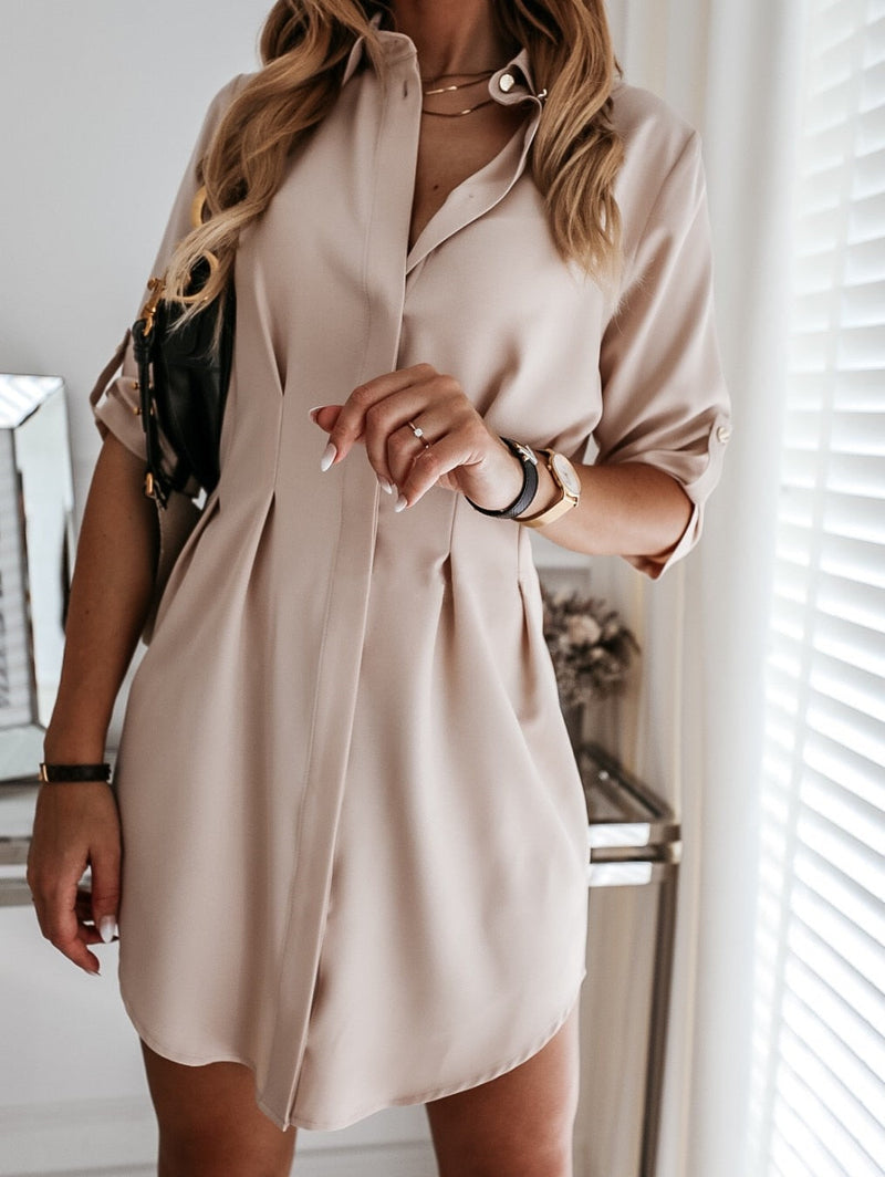 Aymee's Elegant Dress for Women-Khaki-S-State of Style