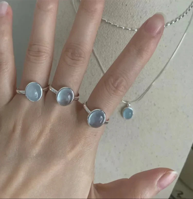 Aquamarine Silver Ring – Nerida