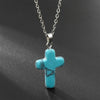 Natural Gemstone Cross Necklace - Seraphina