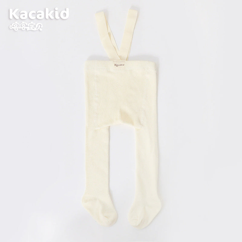 Baby Girls' and Boys' Knitted Trousers with High Waist-Beige-0-12 months-State of Style