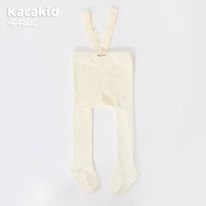 Baby Girls' and Boys' Knitted Trousers with High Waist-Beige-0-12 months-State of Style