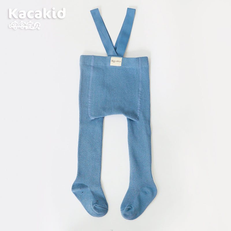 Baby Girls' and Boys' Knitted Trousers with High Waist-Blue-0-12 months-State of Style