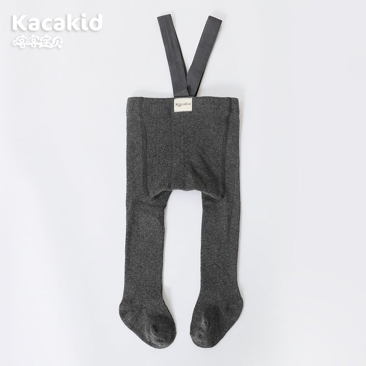 Baby Girls' and Boys' Knitted Trousers with High Waist-Dark grey-0-12 months-State of Style