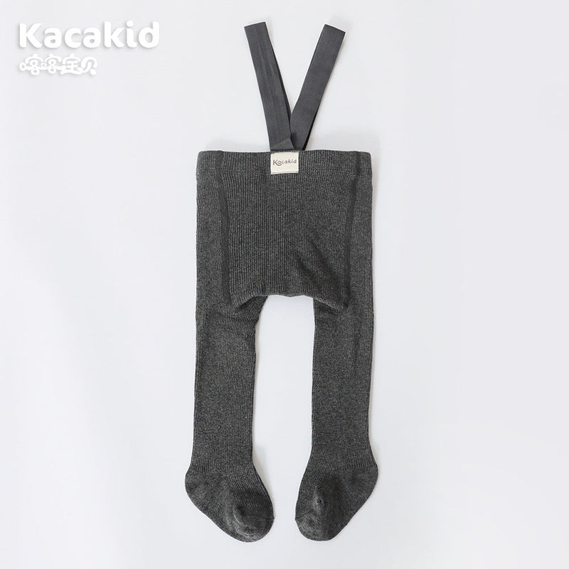 Baby Girls' and Boys' Knitted Trousers with High Waist-Dark grey-0-12 months-State of Style