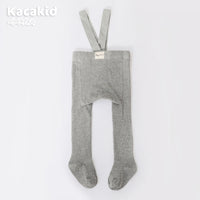 Baby Girls' and Boys' Knitted Trousers with High Waist-Light grey-0-12 months-State of Style