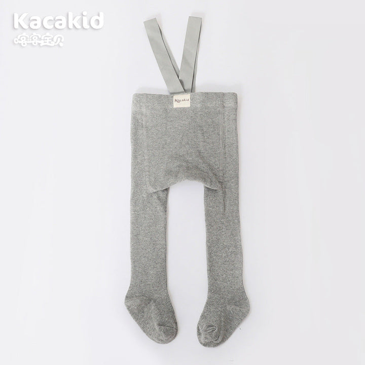 Baby Girls' and Boys' Knitted Trousers with High Waist-Light grey-0-12 months-State of Style