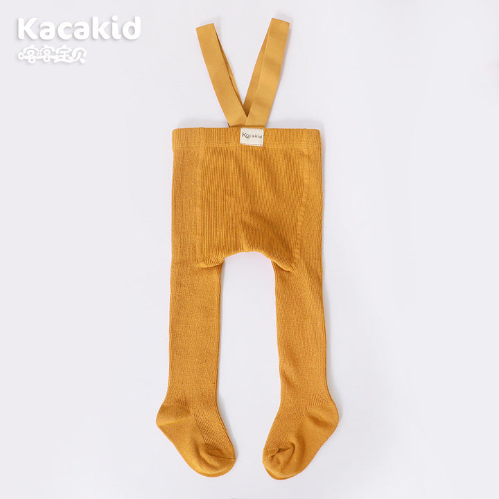 Baby Girls' and Boys' Knitted Trousers with High Waist-Orange-0-12 months-State of Style