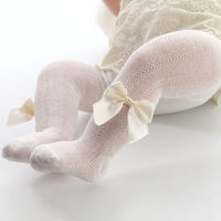 Baby Girls' Tights With Bow – Spring & Autumn-Beige-State of Style