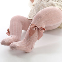 Baby Girls' Tights With Bow – Spring & Autumn-Pink-State of Style