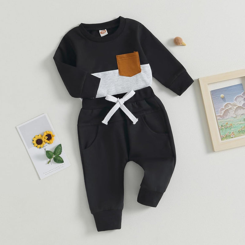 Baby Jogger Winter Set – Contrast Sweatshirt and Trousers-A-0-6 Months-State of Style