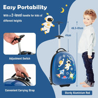 Kids 16" (40 cm) Hard Shell Carry-On Luggage with Wheels
