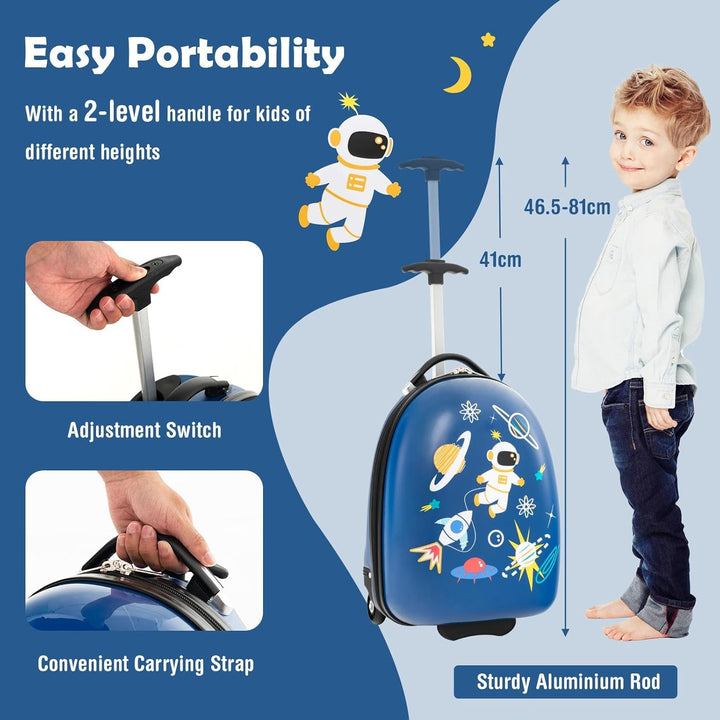 Kids 16" (40 cm) Hard Shell Carry-On Luggage with Wheels