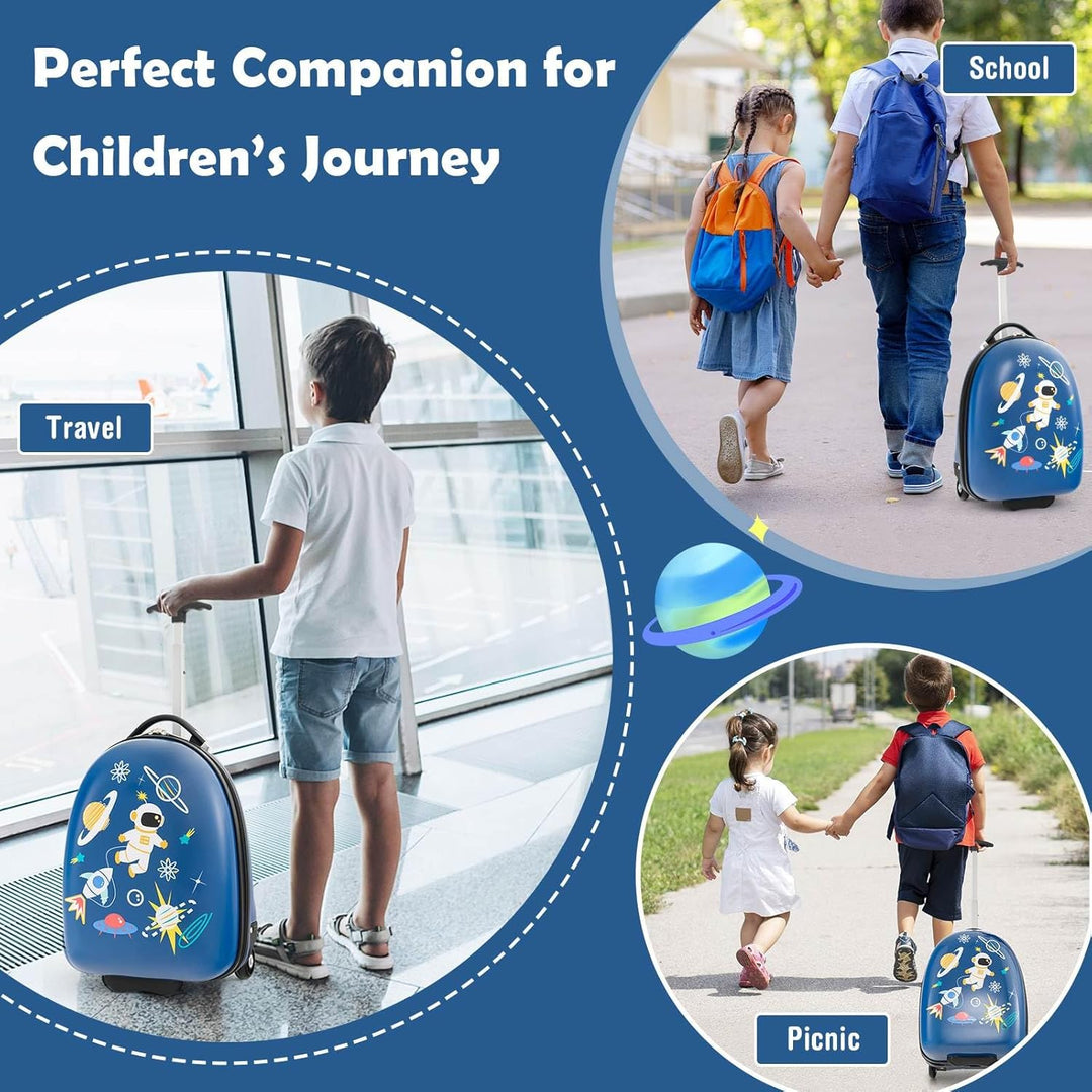 Kids 16" (40 cm) Hard Shell Carry-On Luggage with Wheels